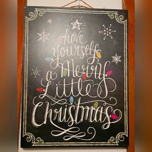 Have Yourself A Merry Little Christmas wooden hanging decoration